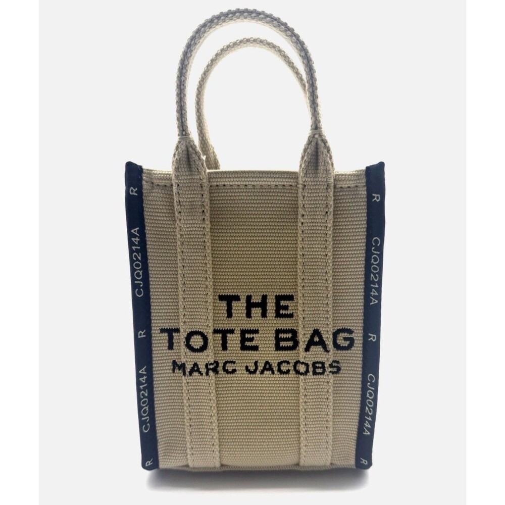 Marc Jacobs The Jacquard Mini Tote Bag in a beige canvas material New With Tags